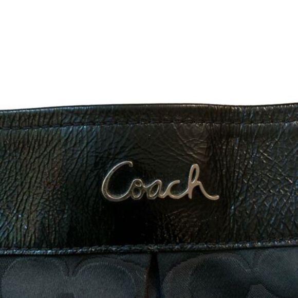 COACH Ashley Canvas Signature C Black 2way Handbag/Shoulder Bag EUC - Picture 6 of 12
